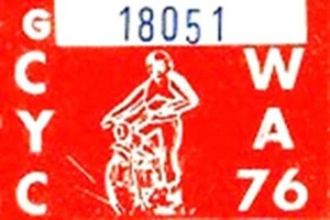 1976 Washington MOTORCYCLE reg. 76 Year TAB-Sticker for Lic.Plate, Nice, Replica - Picture 1 of 3