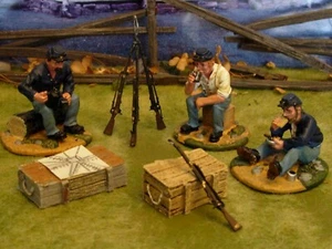 ACW Civil war Britains 9pc set Union Camp scene Diorama 54mm metal fits Conte - Picture 1 of 5