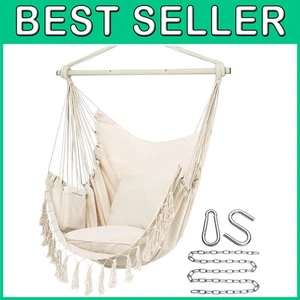 Hängestuhl Schaukel mit Tasche, Beschlagset - Beige - Bild 1 von 10