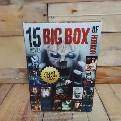 Big Box of Horror 15 Movies DVD Used Horror 3 Disc Value Pack Scary Films - Image 1 of 4
