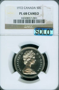 1972 CANADA 50 CENTS NGC PL68 CAMEO MAC SOLO FINEST & SPOTLESS . - Picture 1 of 4