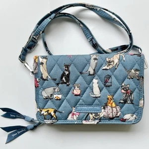 Vera Bradley Katzen Miau gesteppte Baumwolle Umhängetasche RFID Kätzchen - Bild 1 von 10