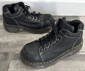 Stivali grossi vintage Dr Marten’s 8542 in pelle nera Inghilterra da donna taglia 7-EUC! - Foto 1 di 8