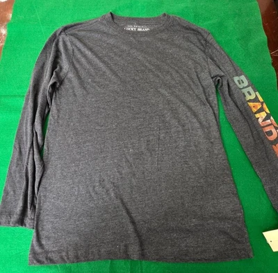 NUEVA Camiseta Juvenil LUCKY BRAND Manga Larga - Grande (14-16) - Gris Oscuro Foto 1 de 4