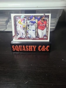 2025 Topps Serie 1 Líderes de Liga Shohei Ohtani Marcell Ozuna, Luis Arraez #347 - Imagen 1 de 2