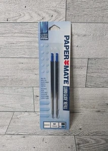 2 in 1 VTG Rare 1999 Paper Mate Lubri Glide Blue Ink Medium Point Refills Sealed - Picture 1 of 3