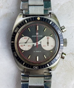 *TOLLPREIS* Vintage Hamilton Big Eye Herren Chronograph Armbanduhr Valjoux 7733~ - Bild 1 von 7