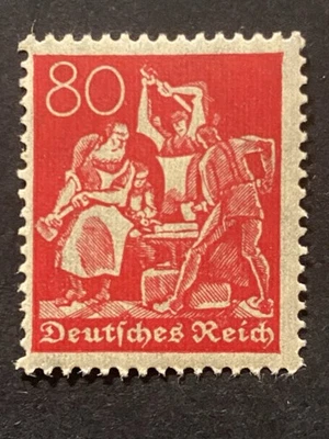 Sello Alemania Reich Alemán 80 Pfennig 1921 Mi. Nº 186 MNH Foto 1 de 2