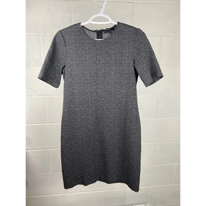 Theory Rijik B Ellis Plaid Knit Dress Career Wear Short Sleeve Gray Size 6 - Picture 1 of 7