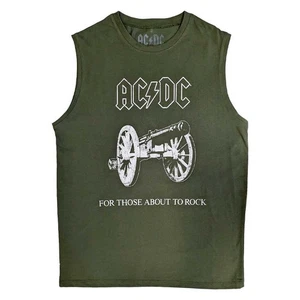 Camiseta sin mangas AC/DC Muscle About To Rock Band Logo nueva oficial unisex verde - Imagen 1 de 2