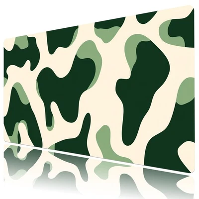 Green Abstract Geometric Beige Desk Pad for Keyboard Desk Mat 31.5x15.7 inch - Image 1 of 4