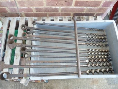 vintage wood boring auger set - Image 1 of 4