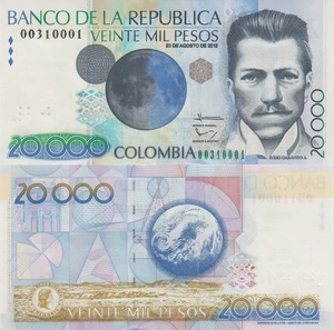 Colombia 20,000 Pesos (23.8.2012) - Moon/Earth/p-454x, B911z UNC - Picture 1 of 3
