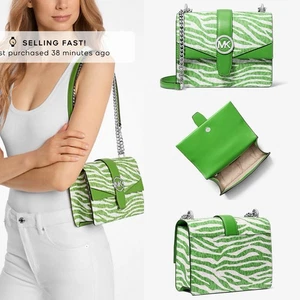 Neu mit Etikett Michael Kors Greenwich Umhängetasche Small Animal Print Logo 498 $ - Bild 1 von 3
