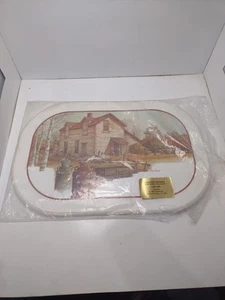 Set of 6 Vintage Vinyl Placemats 1980s Country Settings Reversible Farmhouse - Picture 1 of 8