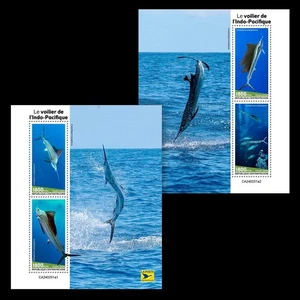 Indo-Pacific Sailfish MNH Stamps 2024 Central African 2 M/S - Picture 1 of 3