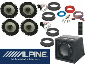Alpine Set passend für VW Golf 4 Lautsprecher Tür Vorn Hinten aktiv Subwoofer - Bild 1 von 8
