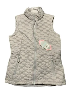 Free Country Ladies Small Silver Chip Quilted Vest Recycled Polyester Eco-Friend - Picture 1 of 5