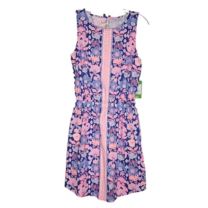 Lilly Pulitzer ärmelloses windwärts Trägerkleid XS Blumenmuster blau rosa T-Shirt $ 108 - Bild 1 von 6