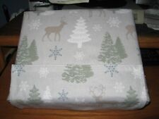 FLANNEL SHEET SET TWIN SIZE FITS UP TO 17 INCH HOLIDAY CHRISTMAS TREES WILDLIFE