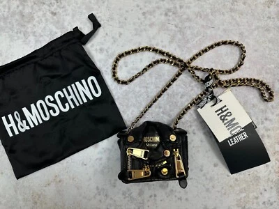BOLSO BANDOLERA MOSCHINO PARA H&M MICRO NEGRO CUERO CHAQUETA MOTERA ESTILO*BOLSA ANTIPOLVO Foto 1 de 4