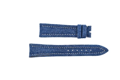 CHOPARD New Jeans Fabric & Leather Watch Strap NOS 19/16 19mm NEW Blue (B719) - Image 1 of 2