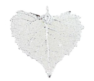 Zhannel Real Leaf PENDANT COTTONWOOD Dipped in Silver Genuine Leaf New - Picture 1 of 3