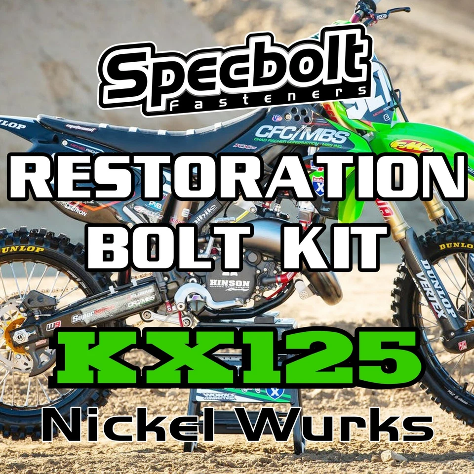 Kit de pernos de restauración Specbolt para sujetadores Kawasaki KX125 níquel Wurks KX 125 Foto 1 de 4