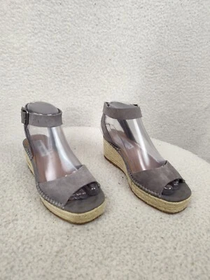 Sandalias alpargata Steve Madden para mujer Elody Wedge 6M cuero azul correa al tobillo Foto 1 de 4
