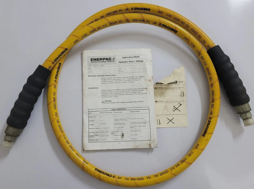 Enerpac H7306 WP 700 Bar 10000 PSI Series E10 Hose 6FT 3/8 NPT + 3/8 NPT - Image 1 of 4