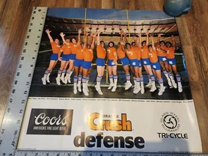 Vintage Denver Broncos Orange Crush Defense Poster 1978 18x18 Coors Beer Origina - Picture 1 of 7