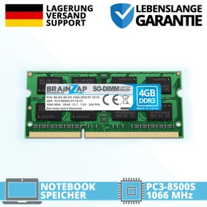 4GB DDR3 RAM SO-DIMM 2Rx8 PC3-8500S-7-10-F2 1.5V CL7 Notebook Laptop MacBook - Bild 1 von 1