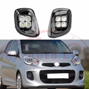 LED DRL Daytime Lights Fog Lamps w/Turn Signal For KIA Picanto 2015 2016 2017 e - Picture 1 of 9