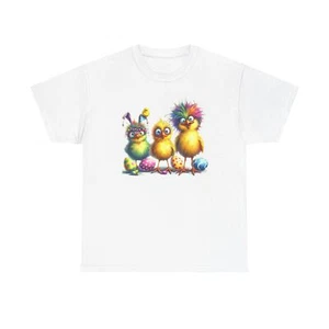 Funny Easter Chicks Tee, Fun Spring Shirt, Holiday Gift, Cute Animal Tee, - Picture 1 of 29