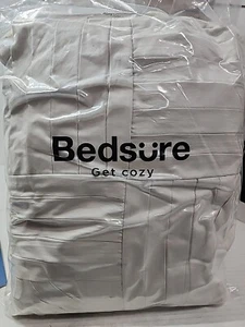 New Bedsure California King 4 Pc Set Tan Pinch Pleats Comforter, 2 Shams 1 Throw - Picture 1 of 9