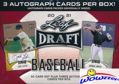 2021 Leaf Draft Baseball Factory Sealed HOBBY Blaster Box-3 AUTOS+50 Card RC SET - Image 1 of 2