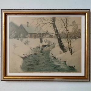 ANTIQUE1926ETCHINGbyHENRY JOURDAINafterFRITS THAULOW"THE FIRST MURMURS of SPRING - Bild 1 von 12