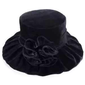 Women Vintage Style Velvet Solid Color Derby Formal Church Dress Hat A389 - Bild 1 von 49