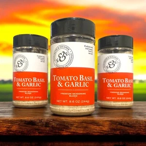 E & E Tomato Basil Garlic Gourmet Seasoning, 8.6oz, BB 3/26, Lot of 3 - Picture 1 of 3