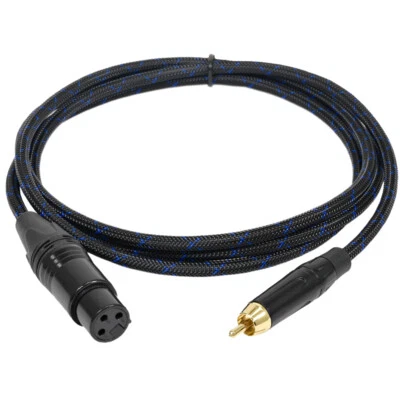 Premium 6 Foot Braided XLR Female to RCA Male Patch Cable Cord - Image 1 of 3