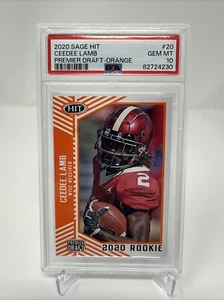 CEEDEE LAMB 2020 SAGE HIT PREMIER DRAFT ORANGE PARALLEL PRE-ROOKIE CARD #20 - Imagen 1 de 3