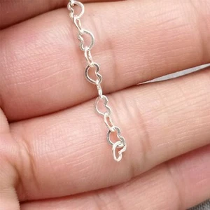 Catena cuore amore incompiuta argento sterling 925 per bracciale collana filmato - Foto 1 di 4