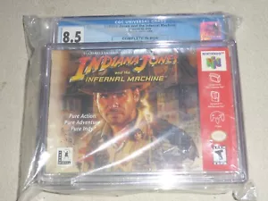 NINTENDO 64 N64 GAME INDIANA JONES AND THE INFERNAL MACHINE COMPLETE GRADED 8.5 - Picture 1 of 9