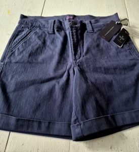 NWT - NYDJ Cuffed Navy 6" Inseam Shorts - 6 - Picture 1 of 3