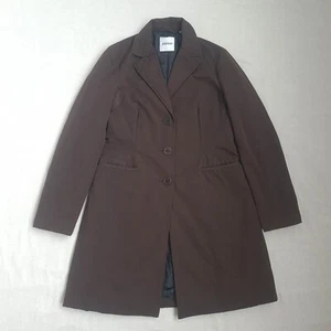 Aspesi Womens Long Coat Size L Thermore Insulated Winter Jacket Brown Button - Picture 1 of 23