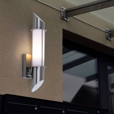 Wandleuchte Fassadenlampe Außen E27 Edelstahl Hauseingang Terrasse wetterfest - Bild 1 von 4