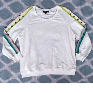 Felpa Boston Proper impreziosita Jewel Accent pullover top XL nuova con etichetta - Foto 1 di 5