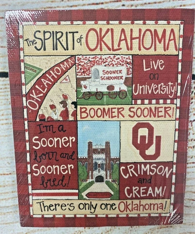 NCAA SPIRIT OF OKLAHOMA 4x5 MAGNET GLORY HAUS NEW! BOOMER SOONER CRIMSON & CREAM Cover