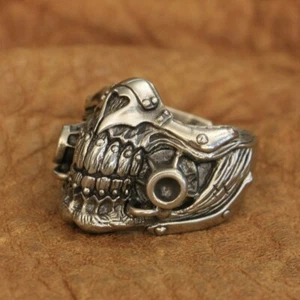 Anillo de calavera punk para hombre LINSION Cupronickel MAD MAX Immortan Joe CP149B UK N1⁄2~Z4 - Imagen 1 de 27
