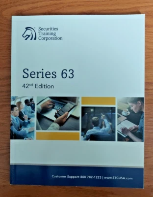 Series 63 STC Exam Study Guide Manual 42nd Edition Uniform Securities Agent Prep - Image 1 of 4